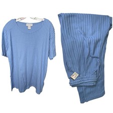 NOS Metro 212 New York Blue Lounge Set Sz L Ribbed