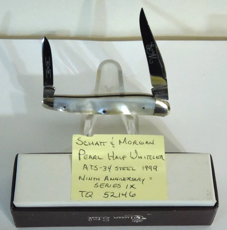Escalas madreperla "Schatt & Morgan" "Serpentine Half Whittler" 1990 con caja Foto 3 de 4