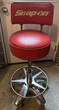 Snap-on Rolling Shop Stool With Wheels Mechanic Garage Chair Adjustable Rare