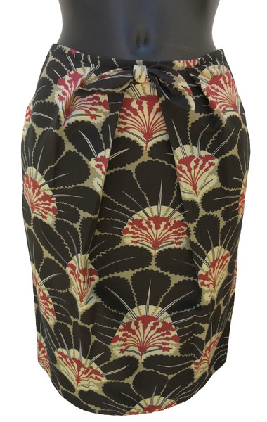 Hoss Intropia Gonna In Cotone E Seta Marrone Con Motivi Di Fiori Taglia 34 FR