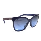 Auth CHANEL CC Logo Sunglasses Navy/Burgundy Plastic - e61907i