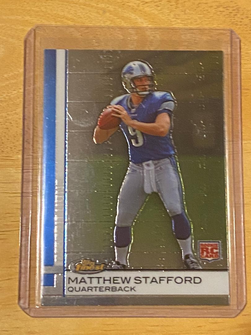 2009 TOPPS FINEST MATTHEW STAFFORD ROOKIE CARD RC 100 LOS ANGELES RAMS LIONS MVP