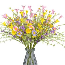 Artificial Spring Flowers 12 Pack Floral Picks 17  Tall Forsythia Stems with ...