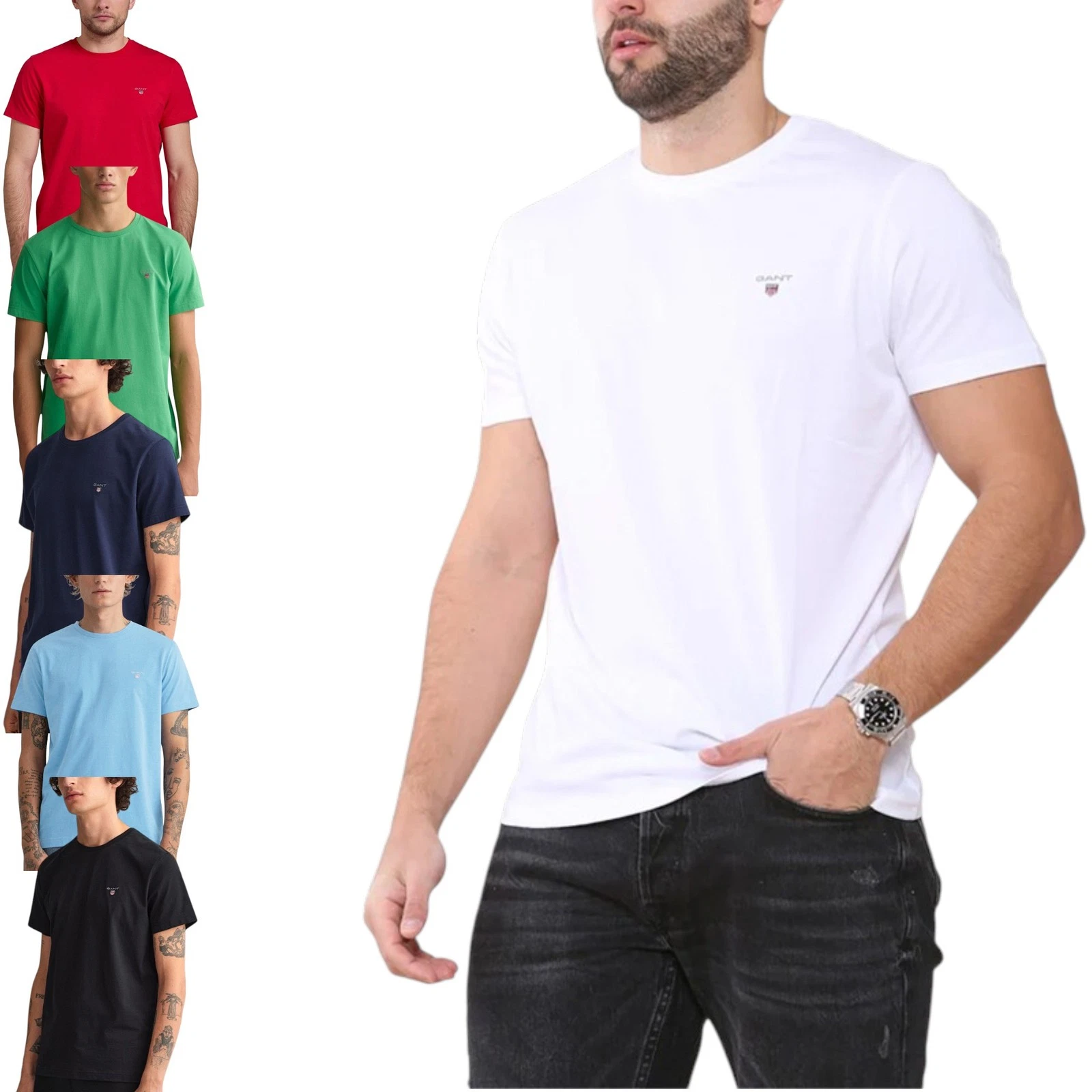 GANT Mens T Shirt Crew Neck Short Sleeve Cotton Logo Top Summer Casual Tee NEW
Opens in a new window