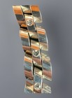 Vintage Modernist Bracelet Heavy Stainless Steel CZ Tank Track  59.4g 7.5 In — photo 4