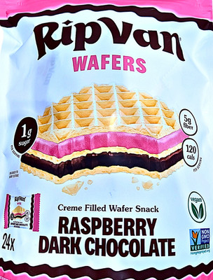 Rip Van Wafers Raspberry Dark Chocolate 24 Count x 0.78 Oz EXP 05/2027