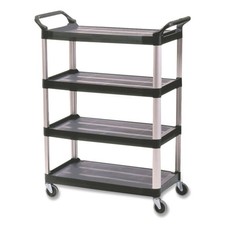 Rubbermaid Commercial 409600BLA 4 Shelves Xtra Utility Cart - Black New