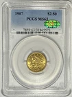 1907 $2.5 Liberty Head Gold Quarter Eagle PCGS MS63 CAC ✴️SUPURB EYE APPEAL✴️
