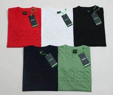 Hugo Boss Men's Short Sleeve BOSS Tiburt Solid Cotton Crew New Arrivals