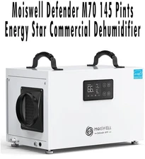 Moiswell Defender M70 145 Pints Energy Star Commercial Dehumidifier, Drain Hose