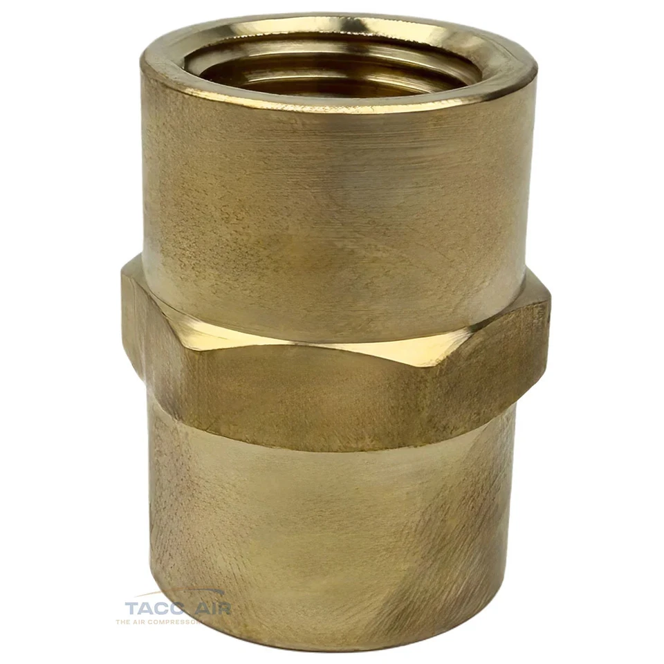 2 Pack 1/2" x 1/2" Female NPT Hex Coupling Pipe Fitting Brass Union Coupler - Image 2 of 4