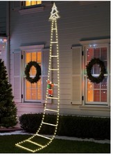 10ft Christmas Santa Claus climbing ladder light decoration