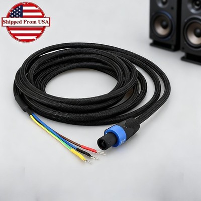 HiFi Subwoofer Cable Speakon to 3x Spade Speaker Cable for REL/MJ Acoustics