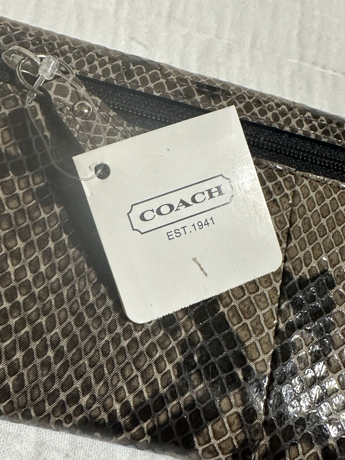 Y2K SOHO Coach Large Python Embossed Tri Fold Wal… - image 18