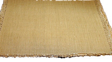 Lot 3 Reversible TAN Ribbed Heavy Fringed Placemats 13"x19" Country Kitchen 790