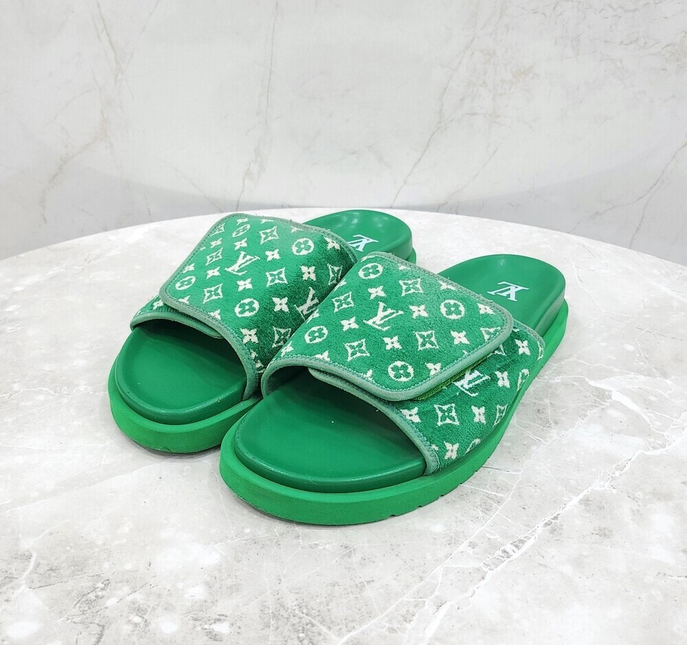 Louis Vuitton Green Monogram Miami Slippers 1ABFTT 139482920