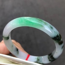 Certified Natural Grade AAA Ice Green Burmese Jade jadeite bracelet bangle 56MM