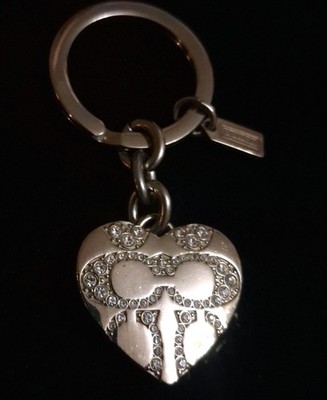 Vintage Coach Rhinestone Pave Signature C Heart Photo Locket
