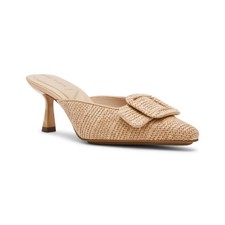 Women's Anne Klein Cassia Slip On Dress Mules Natural Raffia