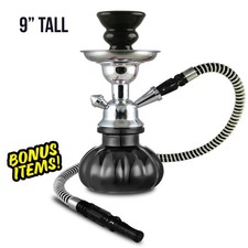 9" Black 1 Hose Hookah Set Pumpkin Premium Hookah Shisha FAST SHIPPING