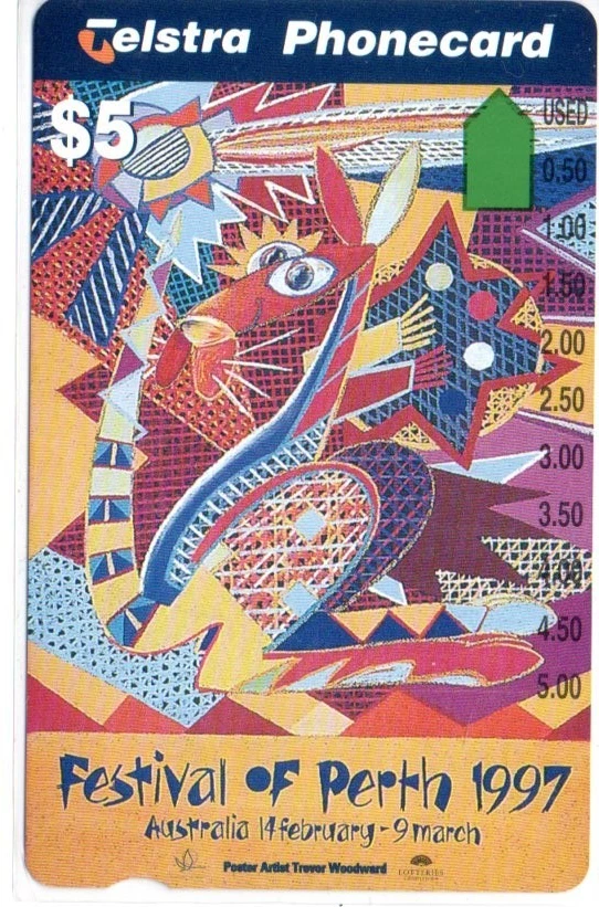 Telstra $5 Mint Phonecard - Festival of Perth 1997