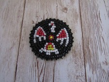 Beaded Thunderbird Rosette 1.5" Leather Sewing Regalia Native Design 9AS