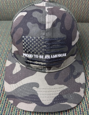 #ad Rural King Hat Cap Snap Back Camouflage Mesh Trucker Proud To Be An American $5.20