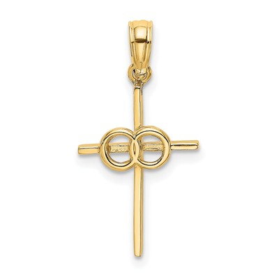 10K Polished Infinity Circles Cross Charm 10K8398