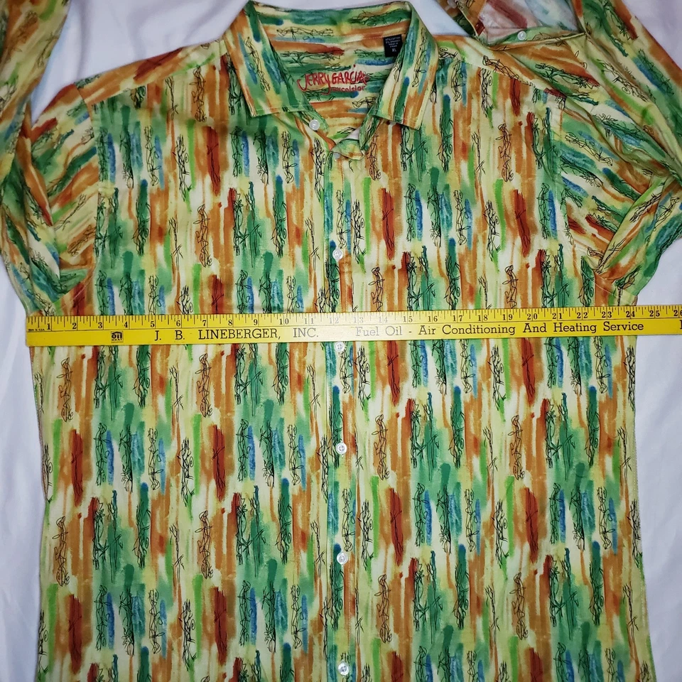 Camisa Jerry Garcia Excelsior Para Hombre XL Manga Larga Abotonada Estampado Novedad Foto 3 de 4