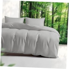 Tencel Duvet Cover Set Size Cooling Duvet Cover for Hot Full/Queen Light Grey