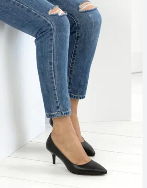 Women Clarks Heels Black Leather 37 #1P4Z