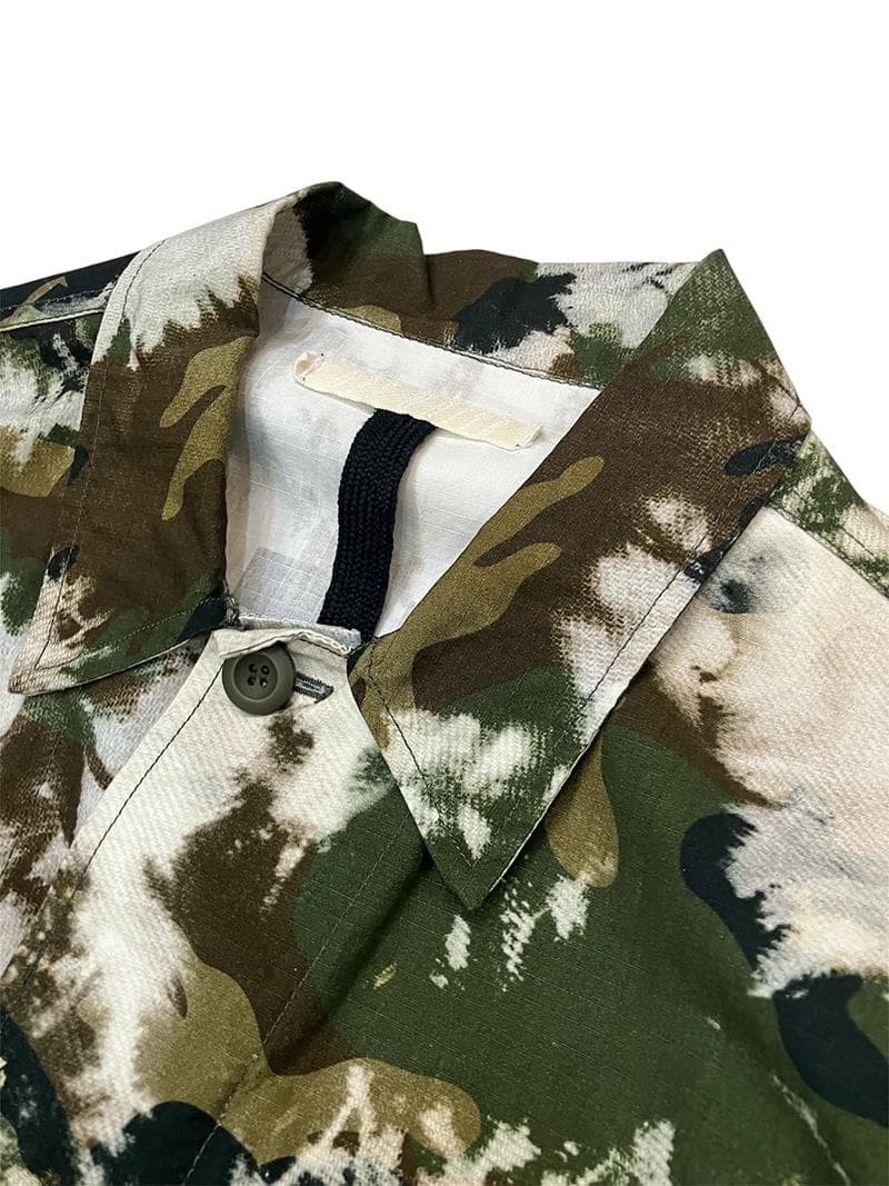 OFF-WHITE Military Jacket Camouflage Tie-Dye Size M Heavy Cotton Front Logo image 3