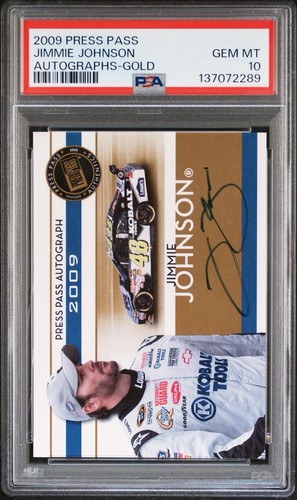 Press Pass 2009 Jimmie Johnson Autographs-Gold Gold PSA 10 #137072289 POP 1