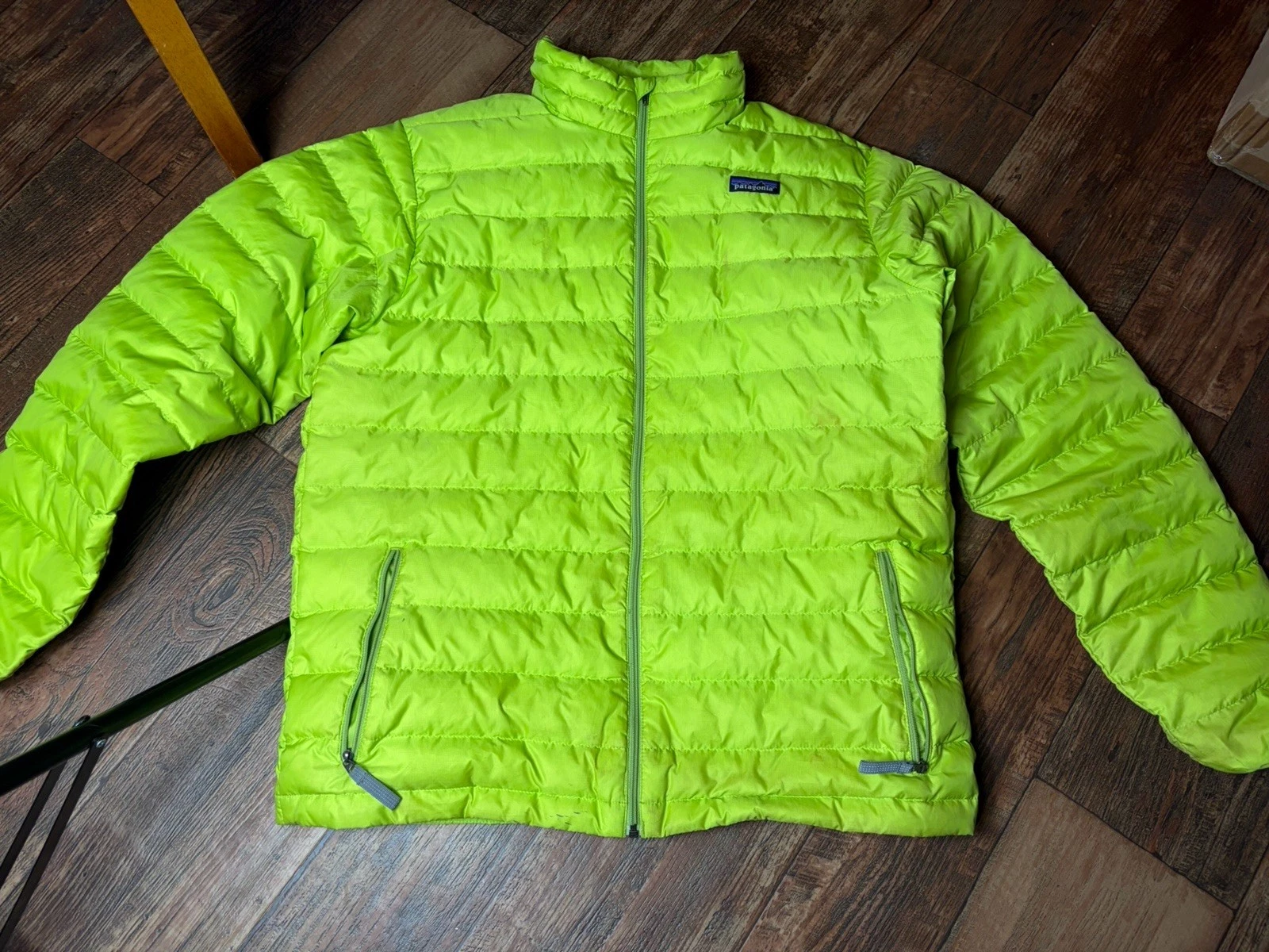 Patagonia Youth Kids Puffer Green Goose Down, Full Zip, Size XXL (16-18) Boys