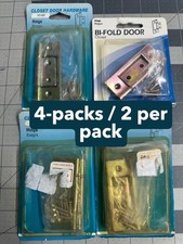 4-pack lot 2/CT Prime-Line 161497 Brass Bi-Fold Mortise Door Hinge 2-5/16" x 3"
