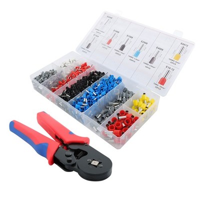 Self-Adjustable Ratchet Wire Crimping Tool AWG23-7 With 1200 Pcs Ferrules