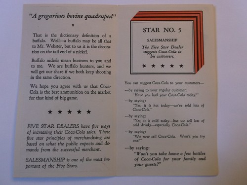 Coca Cola 1930-31 Advertizing Pamphlets "Buffaloes Mean Business" - Picture 4 of 4