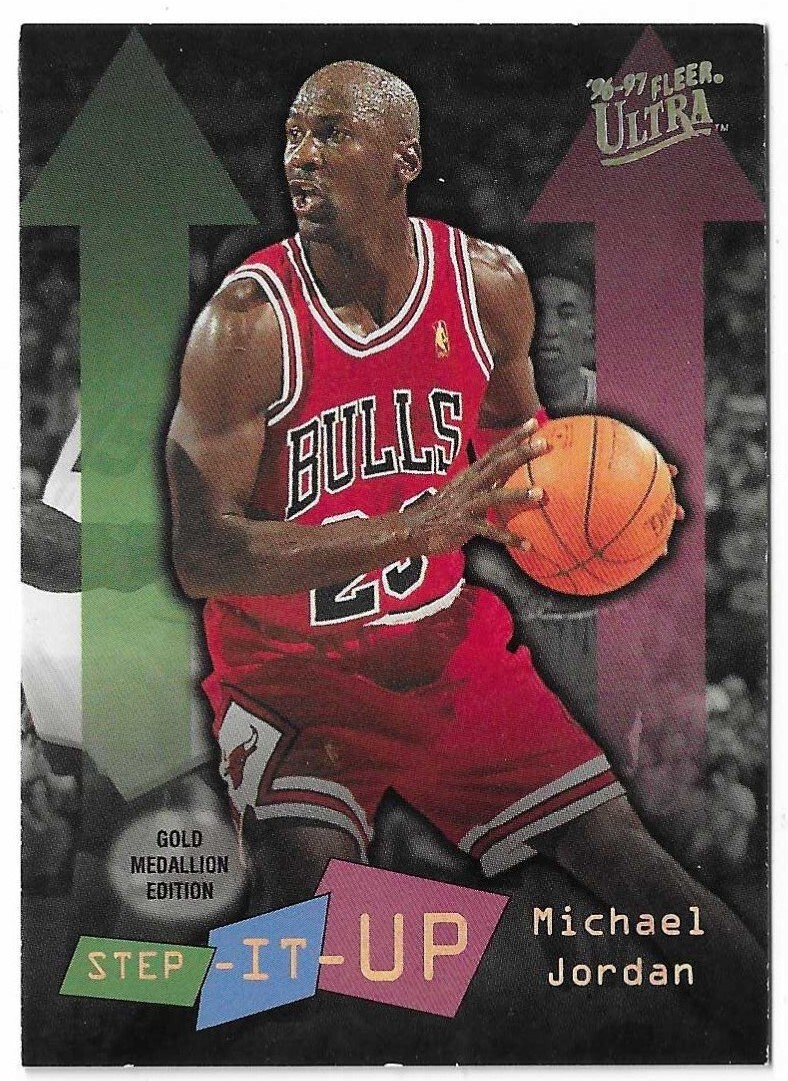 199697 Fleer Ultra Michael Jordan StepItUp Gold Medallion Edition