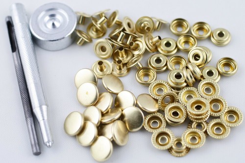 With Tool 15 Sets Heavy Duty Poppers Snap Fasteners Leather Craft Buttons - Picture 7 of 16