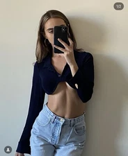 Mirror Palais Underwire Cropped Polo Top