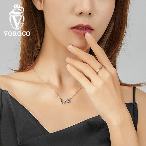 Suit Necklace Open Finger Ring S925 Sterling Silver Charm CZ Women Jewelry Gift - Picture 5 of 6