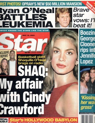 STAR May 15 2001 Cindy Crawford Shaquille Ryan O'Neal Hollywood Babylon Double