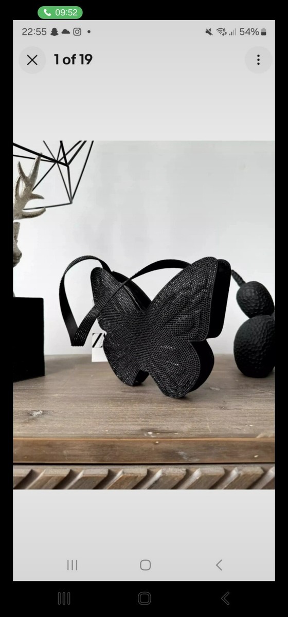 ZARA BUTTERFLY SHOULDER BAG RHINESTONE WOMAN BLACK 6212/310  display picture 1