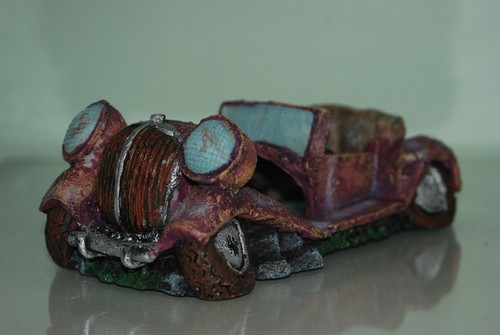 Acuario antiguo vintage decoración de coche con escape de burbujas 22 x 10 x 8 cms - Imagen 3 de 4