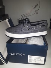 Nautica Boy's Spinnaker/NAVY heather Pintuck Oxfords Boat Shoes size 13 shelf8