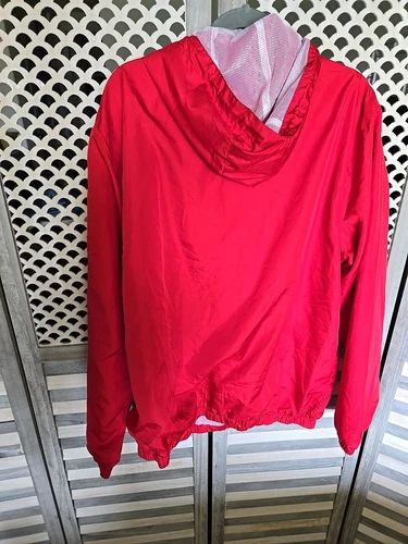 Kings Only Brand  Red Windbreaker Pullover Zip Hoodie Size XL image 2