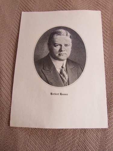 HERBERT HOOVER VNTG PRESIDENT PRINT - LOOKS LIKE LITHOGRAPH - NICE BUY IT NOW!!