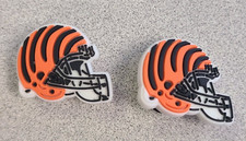 CINCINNATI BENGALS Football Helmet Mascot Sport Shoe Charm for Crocs / Wristband