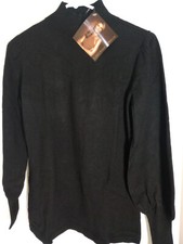 IMAN Global Chic Knit Turtleneck Sweater Size XS Black Comfy