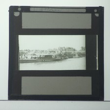 MAGIC LANTERN SLIDE COOK AND SON EGYPT BOAT ON RIVER
